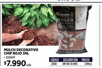 Construmart Mulch rústico rojo 30 lt oferta
