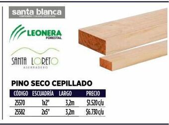 Construmart Pino seco cepilado oferta