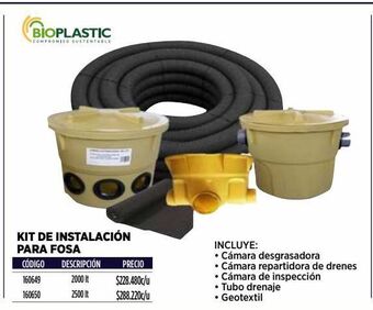 Construmart Kit de instalación para fosa 2000 lt oferta
