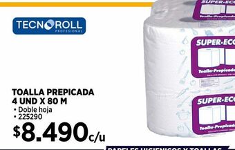 Construmart Toalla d/h 4 un x 80 mt tecnoroll oferta