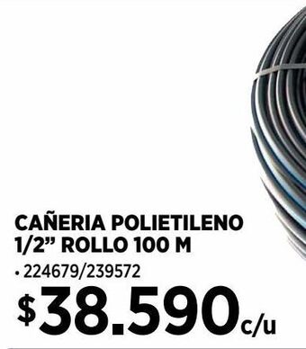 Construmart Cañeria de polietileno 1/2 pulgadas 100 metros oferta