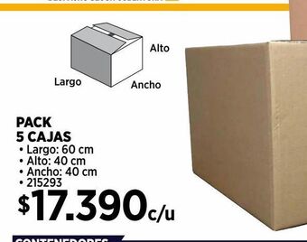 Construmart Pack 5 cajas 60x40x40 cm oferta