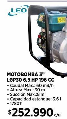 Construmart Motobomba lgp20 3 x 3 6,5 hp bencina oferta