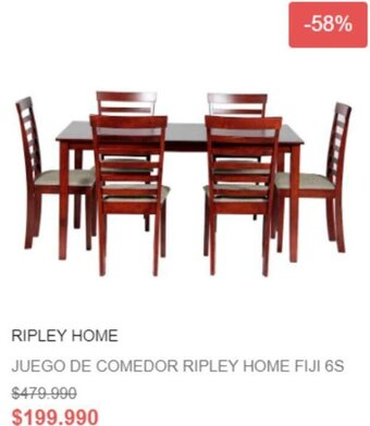 Ripley RIPLEY HOME JUEGO DE COMEDOR RIPLEY HOME FIJI 6S oferta