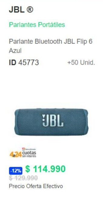 JBL Parlante Bluetooth Flip 6 Azul