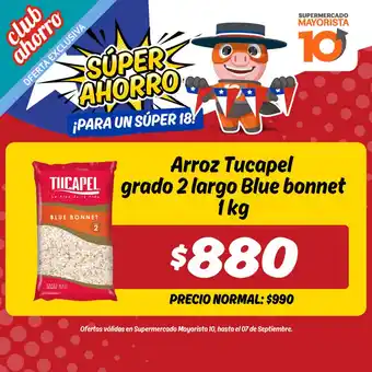 Mayorista 10 Arroz Tucapel Grado 2 Largo Blue Bonnet 1kg oferta