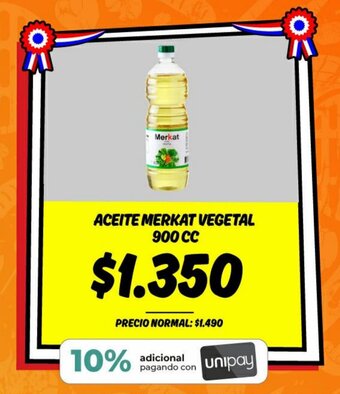 Mayorista 10 ACEITE MERKAT VEGETAL 900 CC oferta