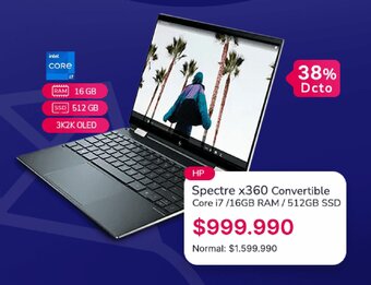 Abcdin HP Spectre x360 Convertible Core i7/16GB RAM/512GB SSD oferta