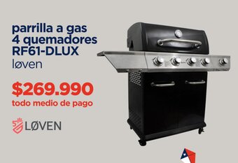 Ripley LØVEN parrilla a gas 4 quemadores RF61-DLUX oferta