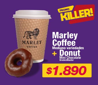 OK Market Marley Coffee Mediano variedades + Donut Mini Chocolate BredenMaster oferta
