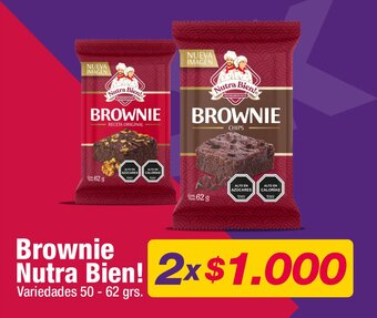 OK Market Brownie Nutra Bien! Variedades 50 - 62 grs. x 2 oferta
