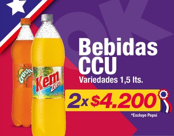 OK Market Bebidas CCU Variedades 1,5 Its. x 2 oferta