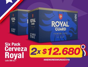 OK Market Six Pack Cerveza Royal Guard Lata 350 cc. x 2 oferta