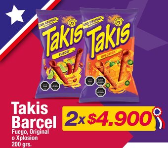 OK Market Takis Barcel Fuego, Original o Xplosion 200 grs. x 2 oferta