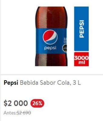 Lider Pepsi Bebida Sabor Cola, 3 L oferta