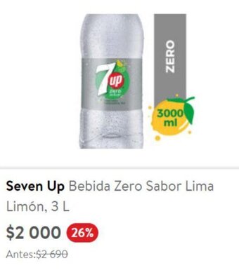 Lider Seven Up Bebida Zero Sabor Lima Limón, 3 L oferta