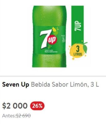 Lider Seven Up Bebida Sabor Limón, 3 L oferta