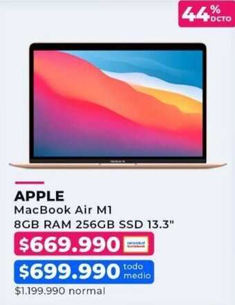 Paris APPLE MacBook Air M1 8GB RAM 256GB SSD 13.3" oferta
