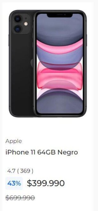 Paris Apple iPhone 11 64GB Negro oferta