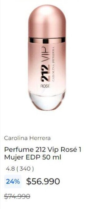 Paris Carolina Herrera Perfume 212 Vip Rosé 1 Mujer EDP 50 ml oferta