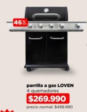Ripley parrilla a gas LOVEN 4 quemadores oferta