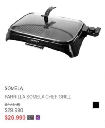 Ripley PARRILLA SOMELA CHEF GRILL oferta