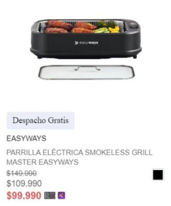 Ripley PARRILLA ELÉCTRICA SMOKELESS GRILL MASTER EASYWAYS oferta