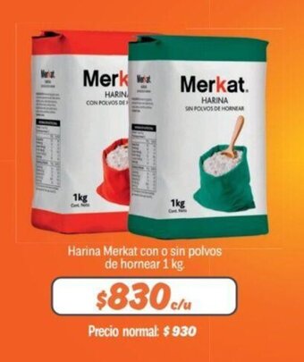 Mayorista 10 Harina Merkat con o sin polvos de hornear 1 kg. oferta