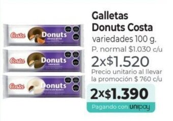 Mayorista 10 Galletas Donuts Costa variedades 100 g. x 2 oferta