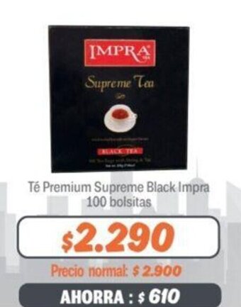 Mayorista 10 Té Premium Supreme Black Impra 100 bolsitas oferta