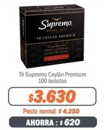 Mayorista 10 Té Supremo Ceylán Premium 100 bolsitas oferta