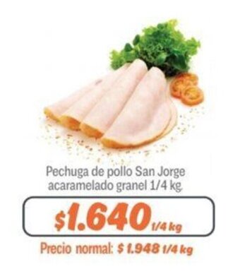 Mayorista 10 Pechuga de pollo San Jorge acaramelado granel 1/4 kg. oferta