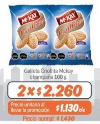Mayorista 10 Galleta Criollita Mckay champaňa 100 g. x 2 oferta