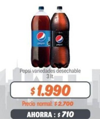 Mayorista 10 Pepsi variedades desechable 3 lt. oferta