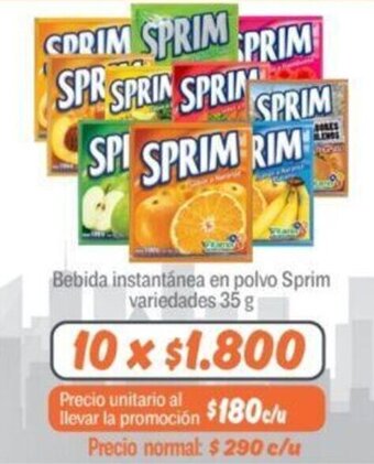 Mayorista 10 Bebida instantánea en polvo Sprim variedades 35 g x 10 oferta