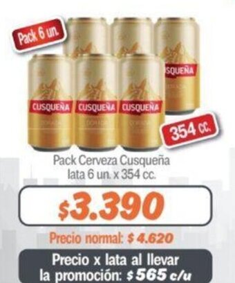 Mayorista 10 Pack Cerveza Cusqueña lata 6 un. x 354 cc. oferta