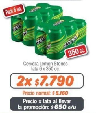 Mayorista 10 Cerveza Lemon Stones lata 6 x 350 cc. x 2 oferta