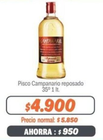 Mayorista 10 Pisco Campanario reposado 35° 1 lt. oferta