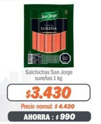 Mayorista 10 Salchichas San Jorge sureñas 1 kg. oferta