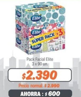 Mayorista 10 Pack Facial Elite 3 x 90 un. oferta