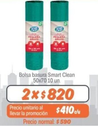 Mayorista 10 Bolsa basura Smart Clean 50x70 10 un. x 2 oferta