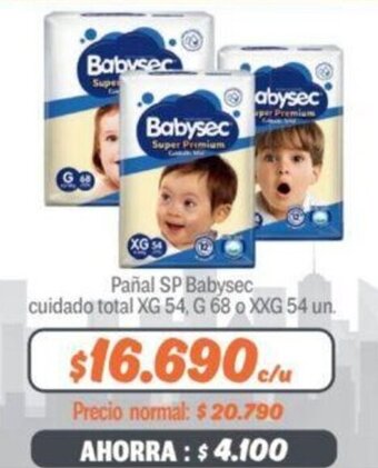 Mayorista 10 Pañal SP Babysec cuidado total XG 54, G 68 o XXG 54 un. oferta