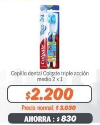 Mayorista 10 Cepillo dental Colgate triple acción medio 2 x 1 oferta