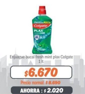 Mayorista 10 Enjuague bucal fresh mint plax Colgate 1 lt. oferta