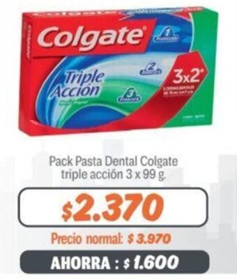 Mayorista 10 Pack Pasta Dental Colgate triple acción 3 x 99 g. oferta