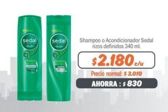 Mayorista 10 Shampoo o Acondicionador Sedal rizos definidos 340 ml. oferta