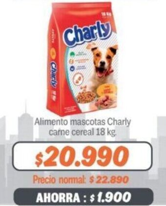 Mayorista 10 Alimento mascotas Charly carne cereal 18 kg. oferta