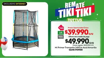 Tottus Mi Primer Trampolín 140Cm Azul/Amarillo GAME POWER oferta