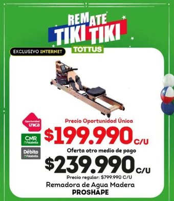Tottus Remadora de Agua Madera PROSHAPE oferta