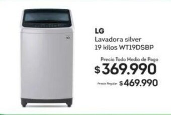 Tottus LG Lavadora silver 19 kilos WT19DSBP oferta